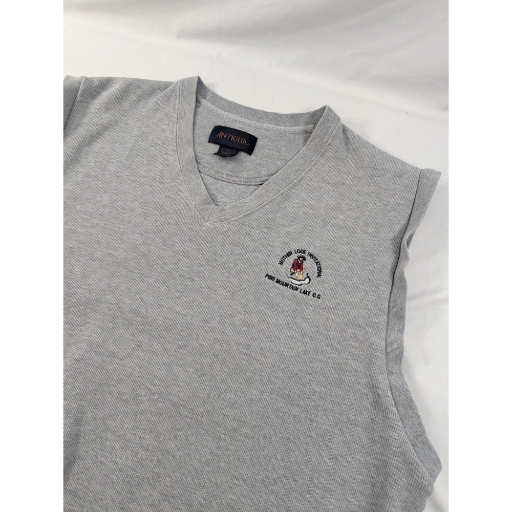 VTG Antigua Golf  Vest  XL Gray V-neck Motherlode Invitational Pine Mnt Lake
